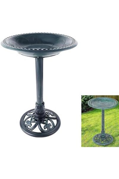 NEXIFY Aputue Bird Baths for Outdoors, 60cm Height Green Durable and Lasting Bird Bath Standing Resin