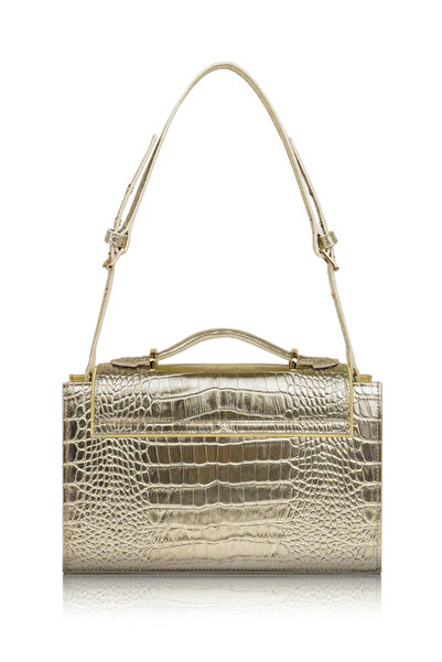 D'ylla Atelier PEARL Serisinden Deri Baget Kadın Kol Çantası, Ayarlanabilir Askılı, Şık Ve Fonksiyonel – Gold