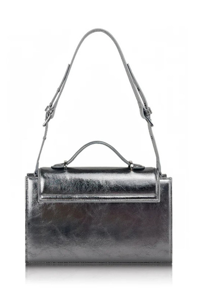 D'ylla Atelier PEARL Serisinden Deri Baget Kadın Kol Çantası, Ayarlanabilir Askılı, Şık Ve Fonksiyonel – Gümüş