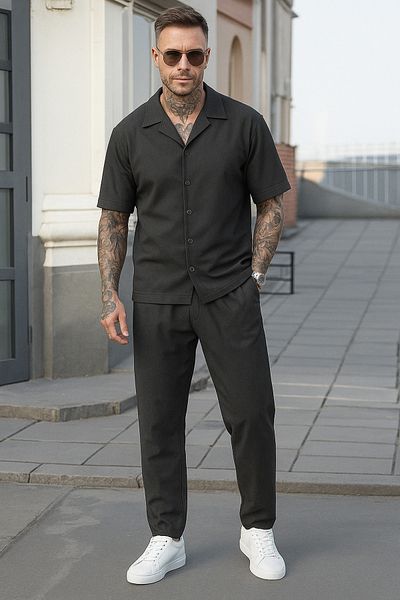 puolikuu Men's Suit Waffle Fabric Comfortable Mold Quality Fabric Pavro Special Series Puolikuu