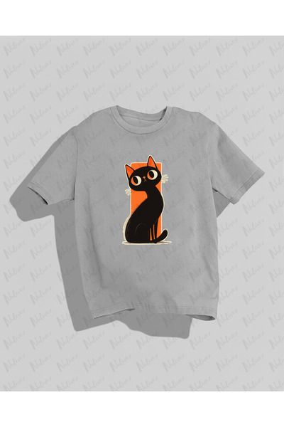 Nulivez تي شيرت نسائي كبير الحجم مطبوع عليه قطة عالي الجودة