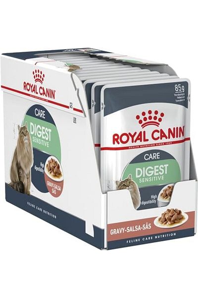 Royal Canin , Digest Sensitive Feline Care Nutrition Cat Food, Gravy, 12 Pouches x 85 grams