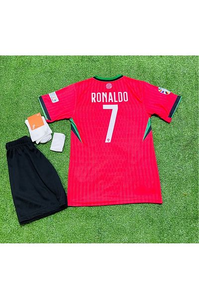 BARBITOS Portugal C. Ronaldo New Season 2024/25 Children's Football Jersey Set of 4 Hd1199