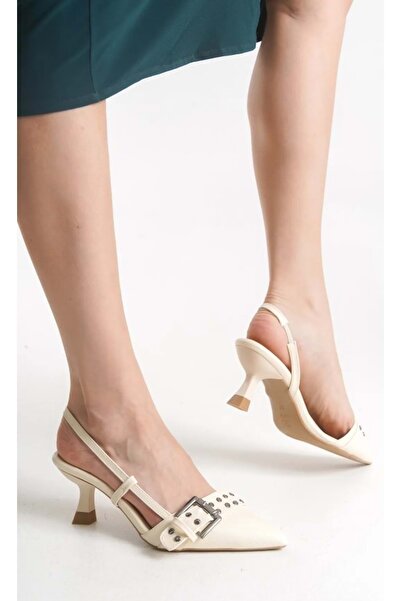 KOCAMANLAR Pantofi cu toc pentru femei Feles cu cataramă cu capse cu spate de...