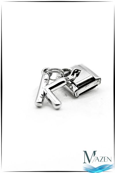 MAZEN Letter K Hanging Steel Curved Letter Charm – Italian Bracelet Compatible