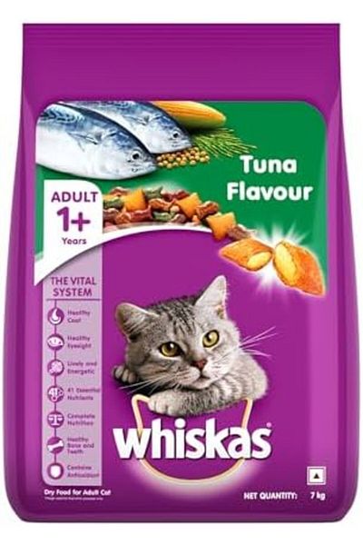Whiskas Tuna Dry Cat Food, Bag of 7Kg, for Adult Cats 1+ Years, Complete Nutrition and Great Taste