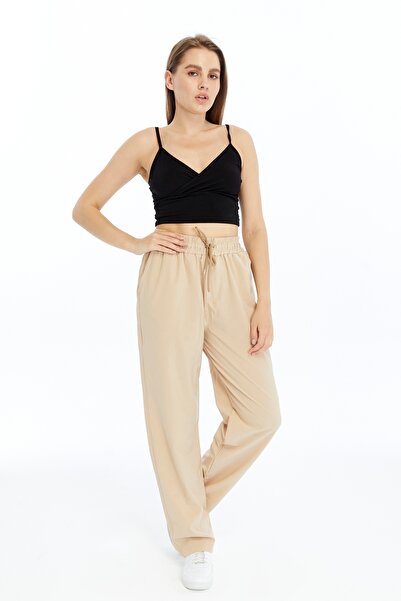 OXVİN Women's Oversize Wide Leg, Parachute Fabric, Baggy Trousers (Summer)