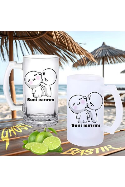 Genel Markalar Seni ısırırım buzlu ya da buzsuz bira bardağı - Baskılı Kupa B...