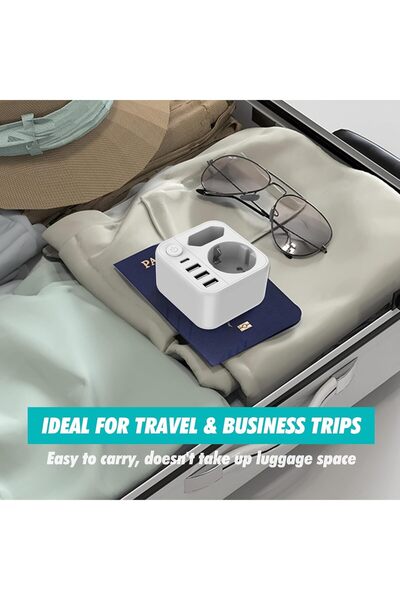 OEM Universal Travel Adapter 6-in-1 with USB-A and USB-C Ports