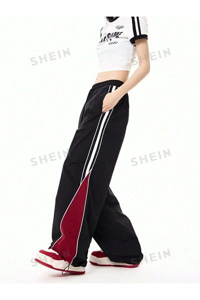EDVESS Y2k Unisex Oversize Μαύρο Φούτερ - Παντελόνι Αλεξίπτωτο
