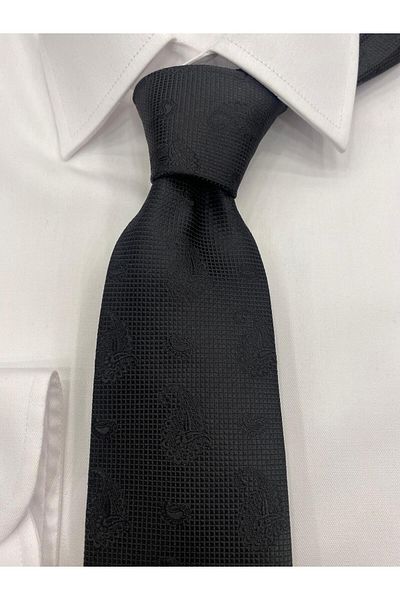 Pierre Cardin Pi̇erre Cardi̇n Woven Fabric Patterned Black Tie