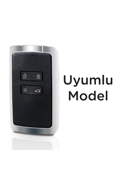 Mavi Keys Husă de protecție pentru chei din silicon cu 4 butoane compatibilă cu Renault Talisman Megane4 Dacia Duster Culoare alb argintiu