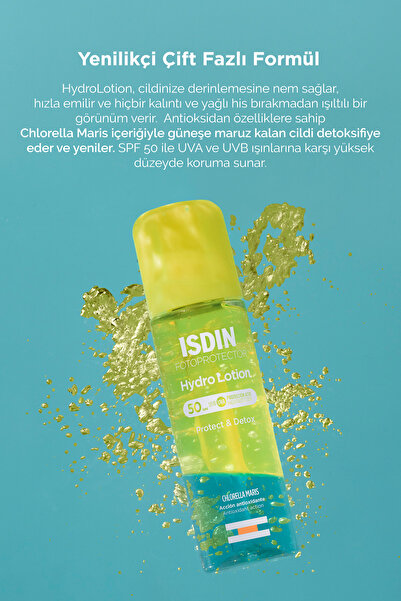 ISDIN Fotoprotector Hydrolotion Spf 50 200ml Nemlendiricili Güneşten Koruyan Vücut Spreyi