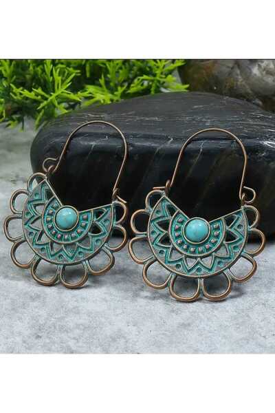 Ivory Pearl أقراط عرقية مطرزة بالخرز