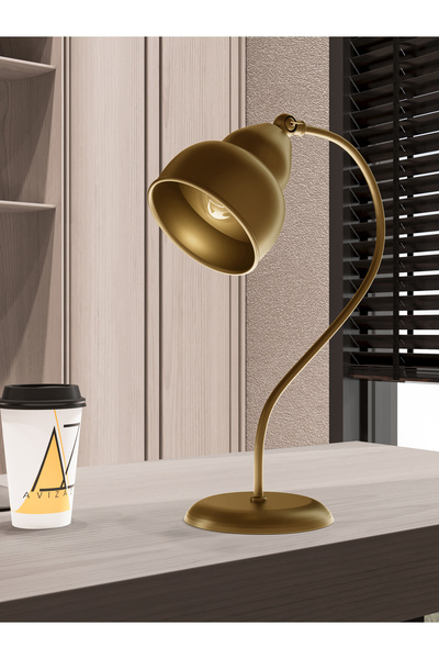 avizade Lunera Antique Electrostatic Painted Curved Metal Table Lamp – Adjustable Head | E27 Lampholder