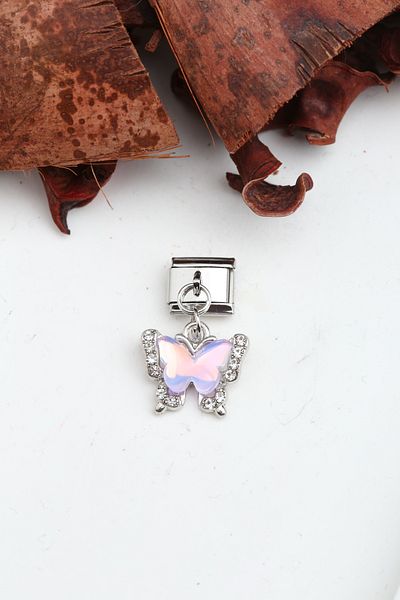 VLM AKSESUAR Butterfly Steel Italian Charm