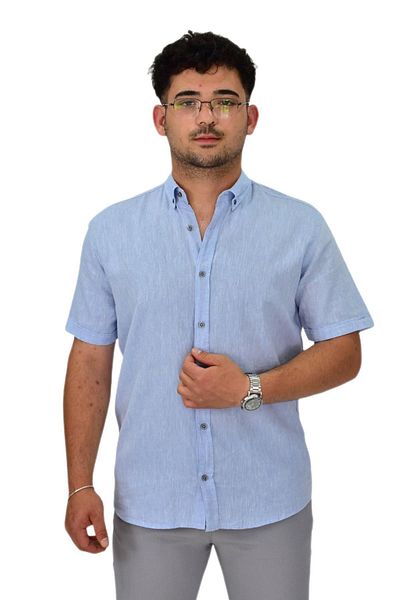 DYNAMO Men's Cotton Summer Short Sleeve Shirt 9664 Bgl-St04595