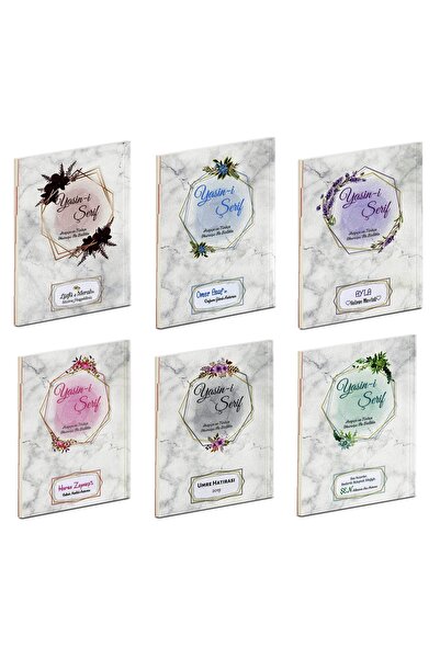 luxurianthome Çiçek Mermer Desenli Çanta Boy Isimli Yasini Şerif Kitabı Etike...