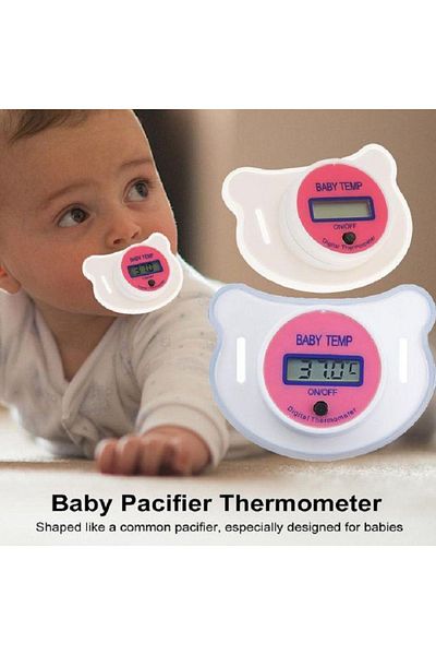 SMARTECH Pacifier with thermometer for babies, with protection, Pink