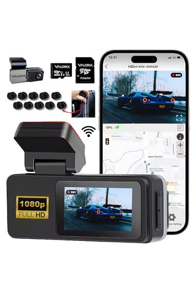 Valorix Camera Auto de bord DVR Valorix®, Ultracompacta, WiFi&App, 1080P Full HD, Night Vision, Ecran IPS 2