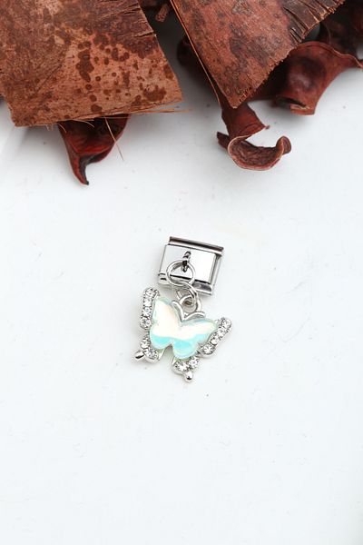 VLM AKSESUAR Butterfly Steel Italian Charm