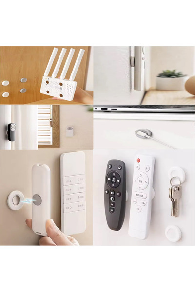 nelerbulurum 2 ADET Yapışkanlı güçlü Mıknatıslı Kumanda Tutucu Modem Anahtarl...