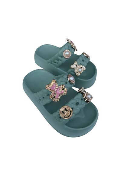 rs riva shoes Girl's Pool Beach Vacation Daily Summer Comfortable Non-Slip Sole Emoji Stone Slippers