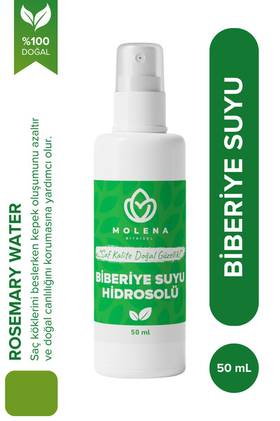MOLENA BİTKİSEL Biberiye Suyu 50 ml - Doğal Saç, Cilt Ve Vücut Bakımı Için Or...