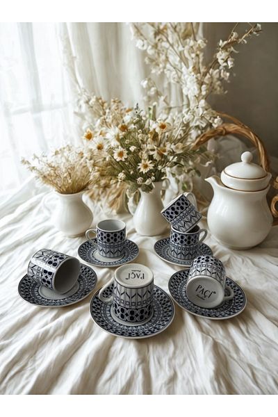 Paçi 6 Pieces Coffee Cup with Paci Frella Motif