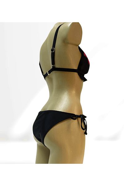 Intisimo Swimsuit, Two Pieces, Flowers, Black/Red - S
