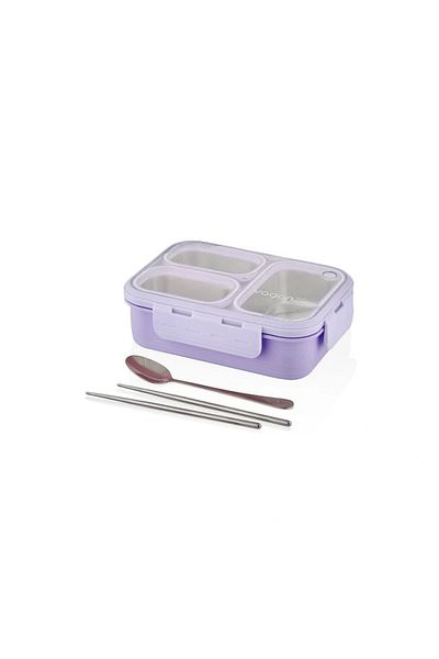 Vagonlife Vagonli̇fe Steel Lunch Box 3 Compartment Lunch Box Xc-7097 620 ml