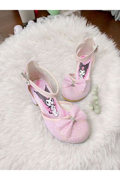 PATİK BEBE Girl's Pink Kuromi Mini Heeled Evening Shoes