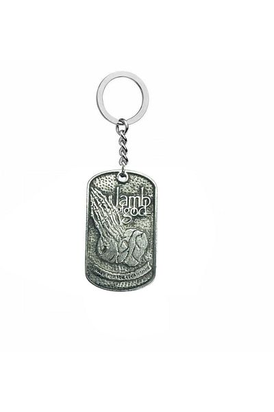 Herşey Nota Lamb of God Music Band Logo Keychain – Heavy Metal Accessory