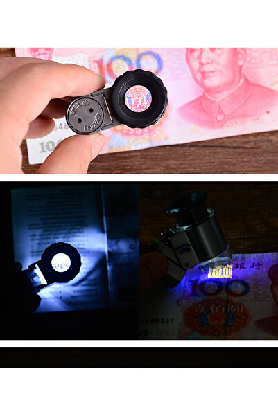 teknom Mini mikroskop 50x büyütme çep mikroskopu lup mercek led ışıklı