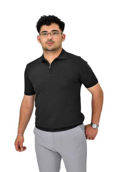 DYNAMO Men's Polo Neck Zippered Knitwear T-Shirt T356 Bgl-St04594
