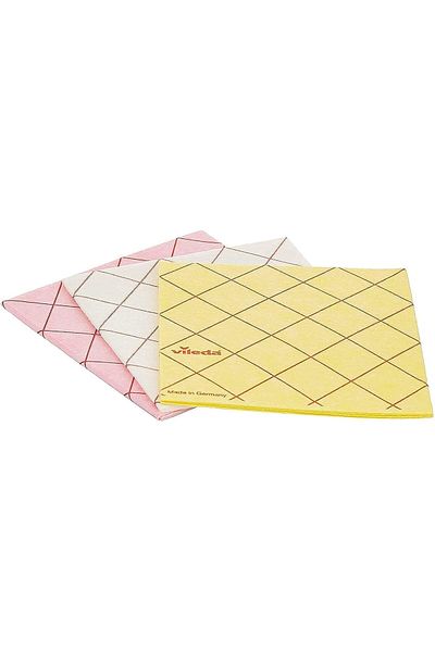 Vileda All-Purpose Cloth 3Pcs, Powerful Cleaning, Water-Absorbent, Durable - Yellow (3 Pcs Per Pack)