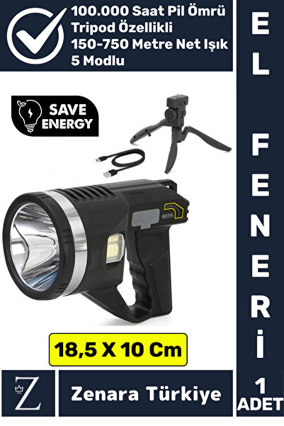 Zenara Dayanıklı Kamp Avcı Balıkçı Güvenlik Deprem Uzun Menzilli 5 Mod Beyaz ...