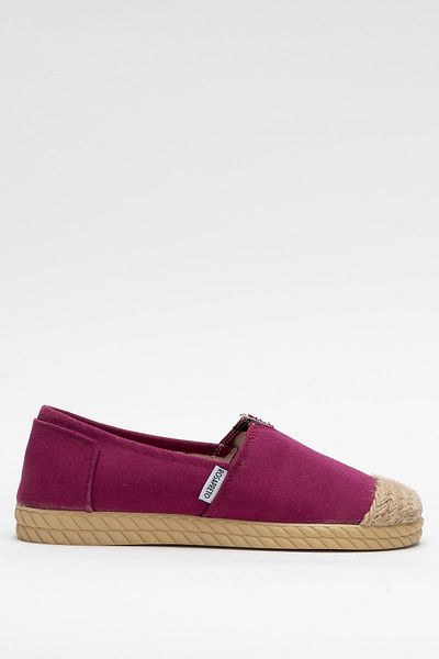 Liger Women's Linen Ballerina Shoes Claret Red