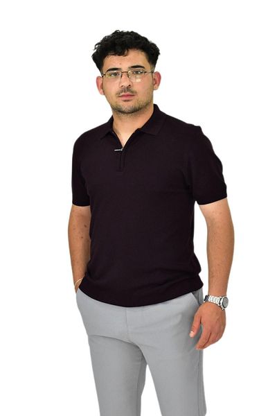 DYNAMO Men's Polo Neck Zippered Knitwear T-Shirt T356 Bgl-St04594