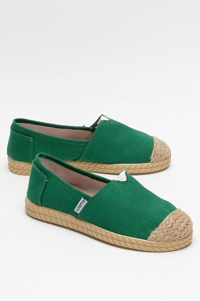 Liger Women's Linen Ballerina Shoes Green