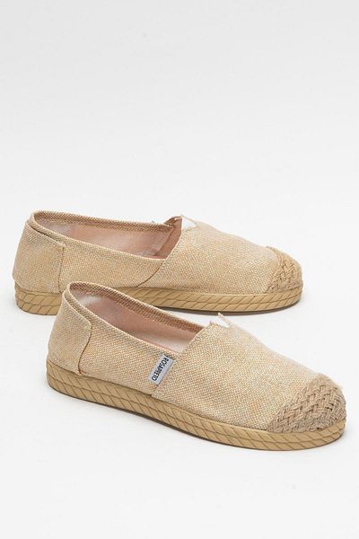 Liger Women's Linen Ballerina Shoes Beige