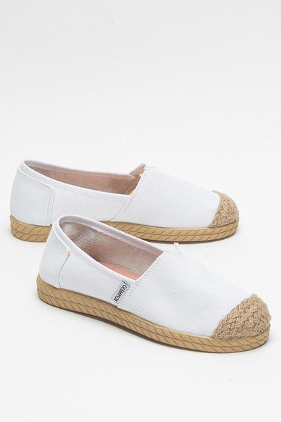 Liger Women's Linen Ballerina Shoes White