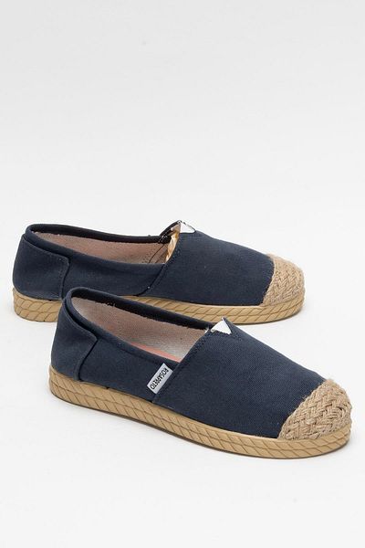 Liger Women's Linen Ballerina Shoes Dark Blue