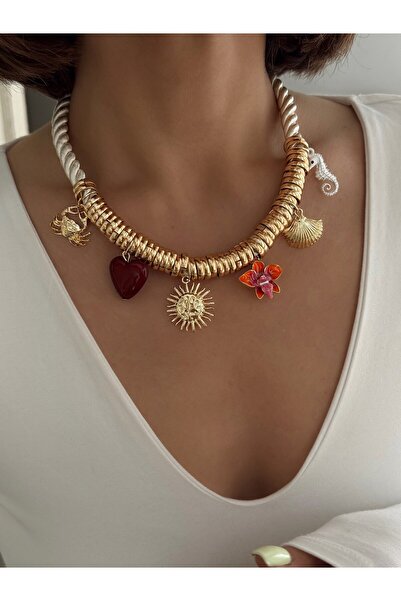 TAKIMOON Marka Model Halat İp Charmlı Kolye