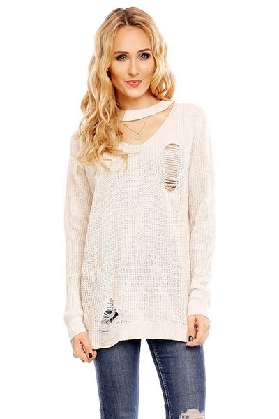 Gosse Women's Sweater Rupture Choker, White, One Size