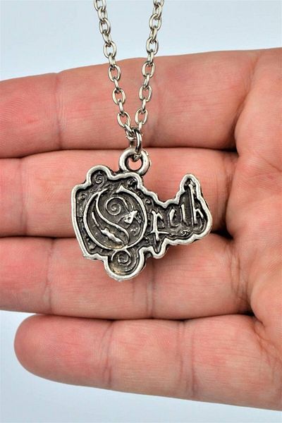 Herşey Nota Opeth Music Band Logo Necklace – 60 cm Chain – Rock Metal Style