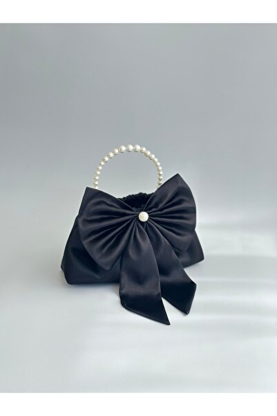 posst bag Fiyonklu İncili Portföy Abiye El Çantası