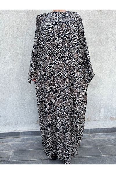 hoaryage Robadan Long Sleeve 100% Viscose Push Flower Mother Dress, Prayer Dress