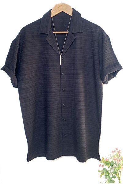 MİRMARONİ Yeni Sezon Erkek Oversize Pamuklu Yazlık Kısa Kollu Gömlek