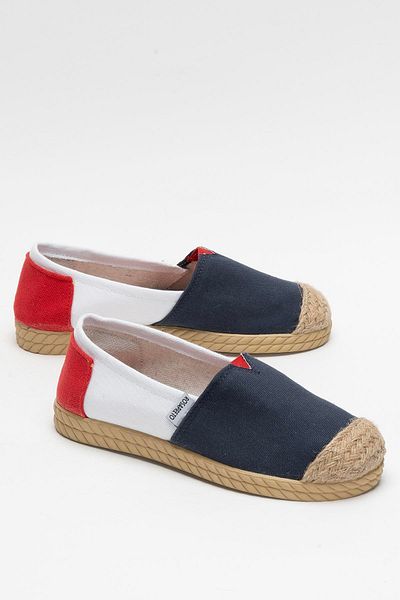 Liger Women's Linen Ballerina Shoes Dark Blue - Red